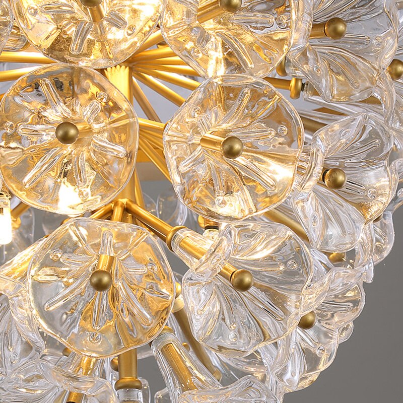 Postmodern Light Luxury Italian Circular Flower Lamp Restaurant French Bedroom Living room American Crystal Chandelier Lustre