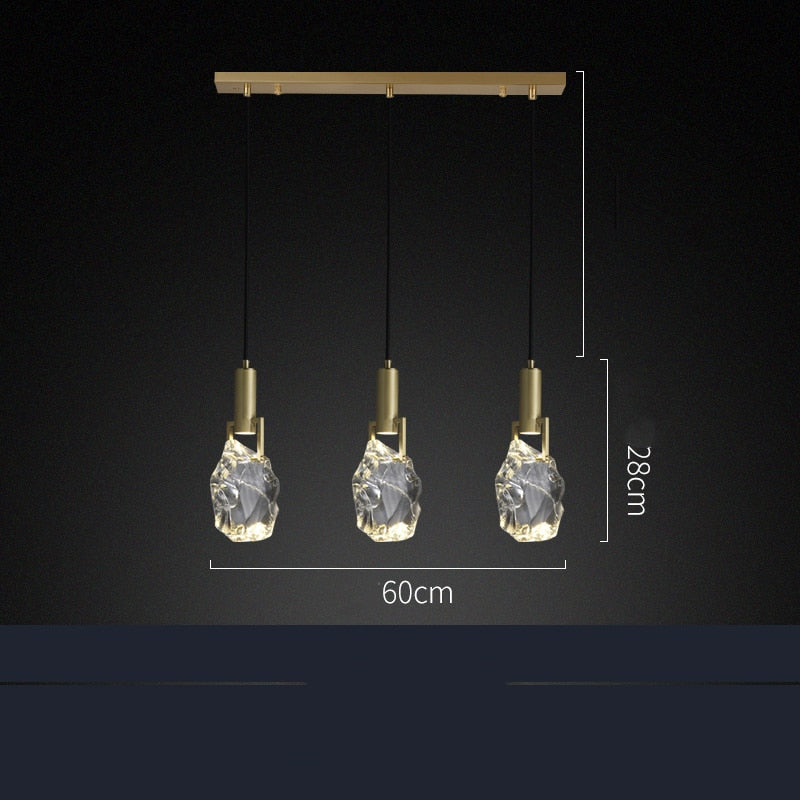 IWHD Nordic Copper Crystal LED Pendant Lights Fixtures Home Indoor Decor Bedroom Living Room Modern Hanging Lamp Luminaria