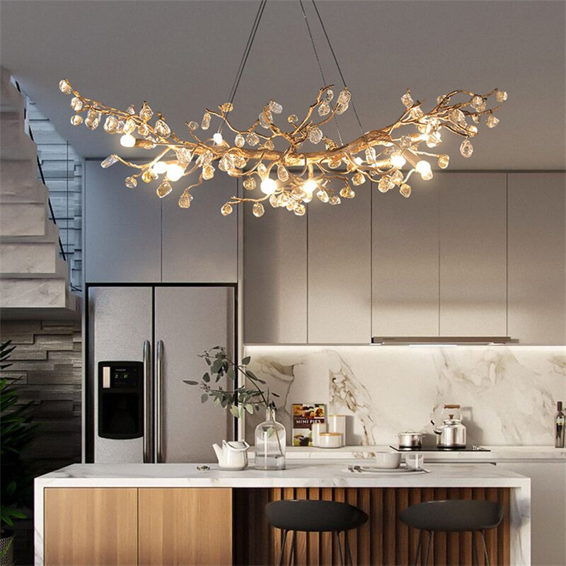 Modern Design Living Room Chandeliers Glass Crystal Handmade Kapok Flower Pendant Lamp for  Bar Hotel Villa Indoor Decor Fixture