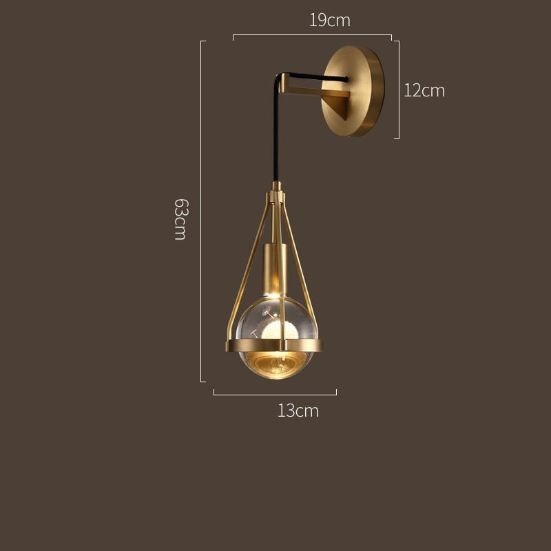 IWHD Nordic Copper Crystal LED Pendant Lights Fixtures Home Indoor Decor Bedroom Living Room Modern Hanging Lamp Luminaria