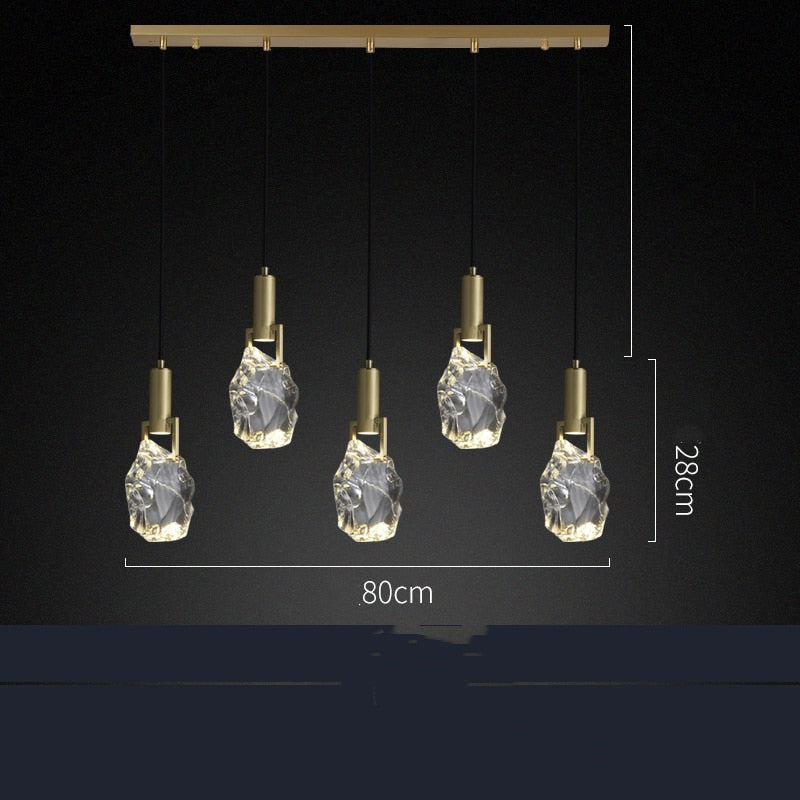 IWHD Nordic Copper Crystal LED Pendant Lights Fixtures Home Indoor Decor Bedroom Living Room Modern Hanging Lamp Luminaria