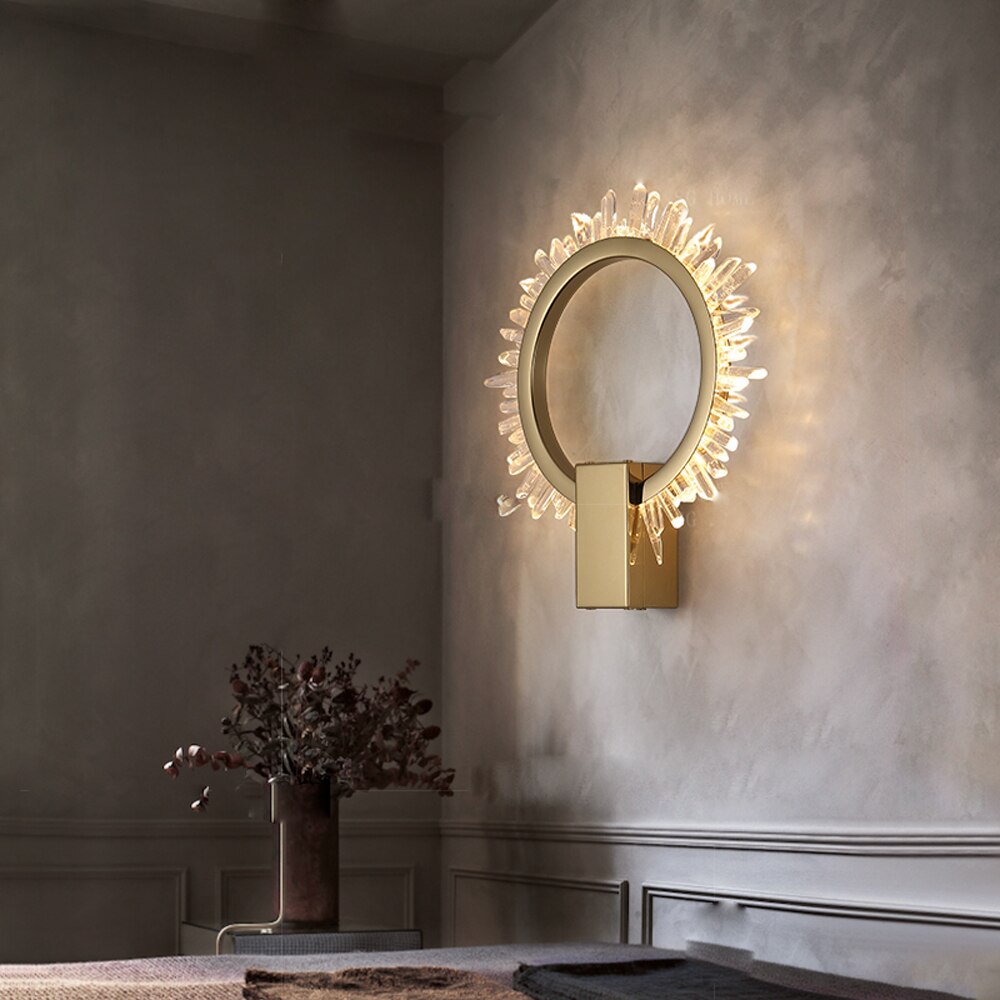 Luxury Crystal Wall Lights Modern Living Room Lamp AC110v 220V Gold Bedroom Decoration Sconce