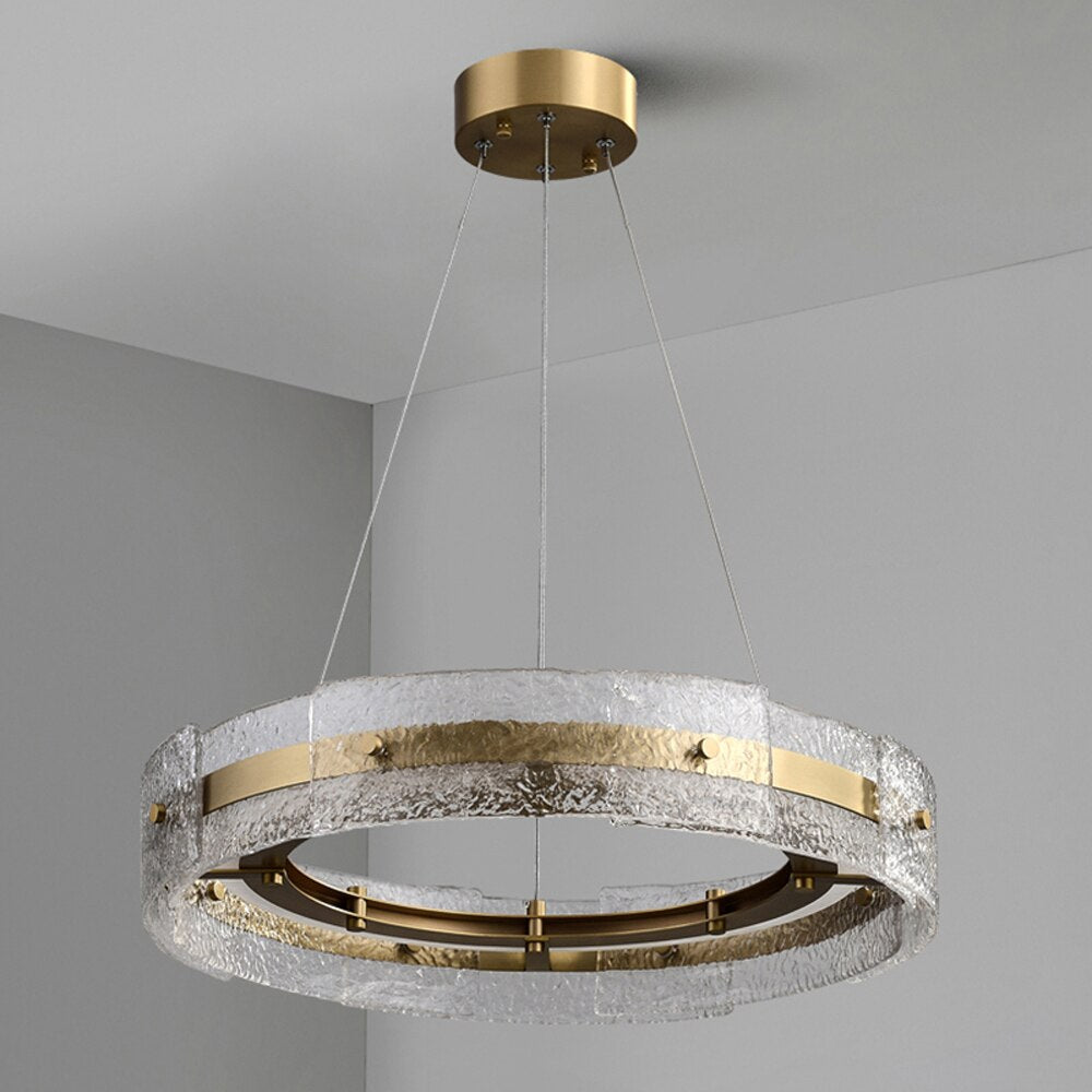 New Gold Chandelier Modern Glass Living Lighting AC110V 220V LED Dining Room Bedroom Lamp