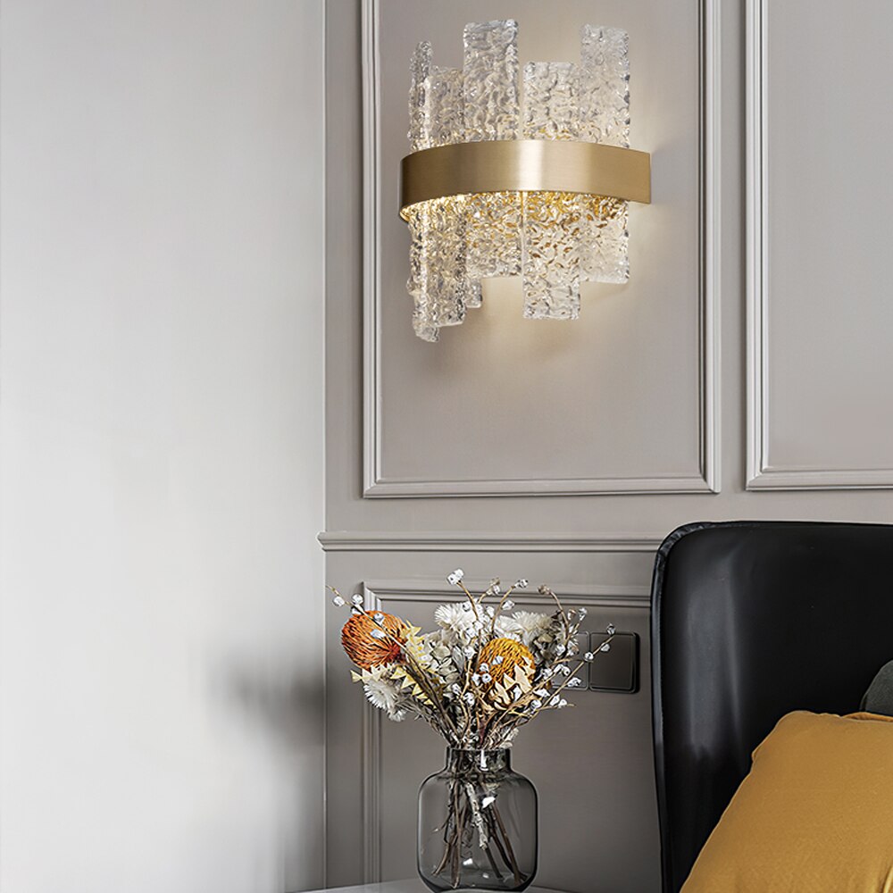 Luxury Bedroom Gold Wall Lights Modern Wandlamp For Living Room Glass Sconce For Stairs