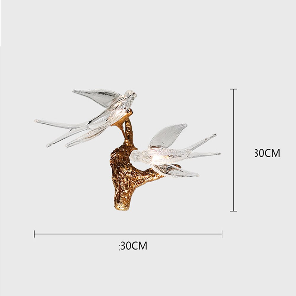 Art Designer Bedroom Bird Wall Lamps Copper Sconce AC110V 220V Living Room Decoration Salon