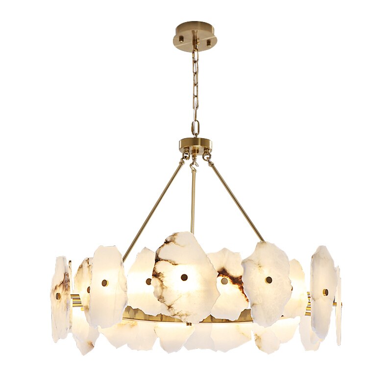 Art Deco Design Living Room Marble Chandelier LED Lamp AC110V 220V Gold Bedroom Decoration Plafonnier