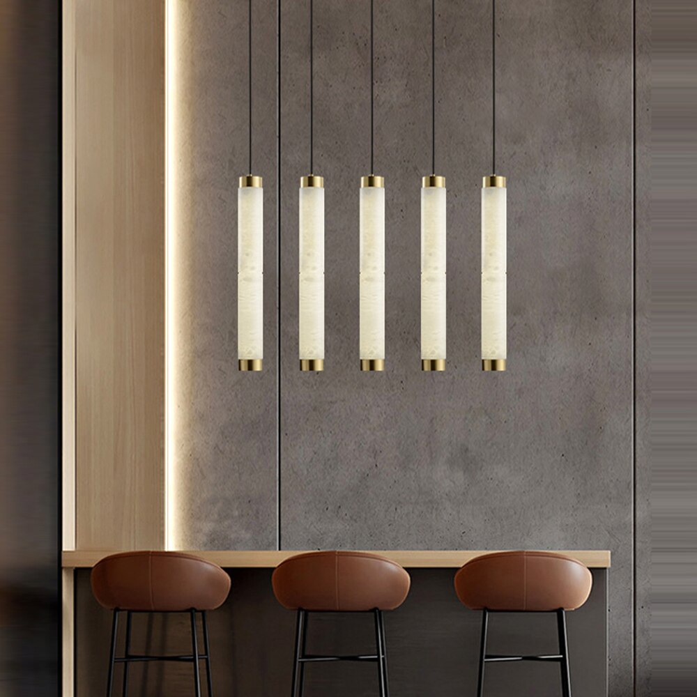 Modern Marble LED Chandelier Dining Room Plafonnier AC110V 220V Hanging Bedside Lamp Bar Lights