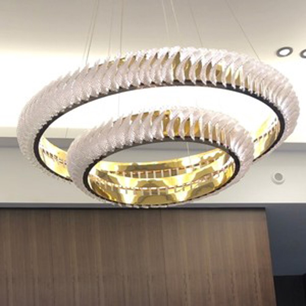 Round Design Modern LED Chandelier Luxury Living Room Decoration Plafondlamp Gold Bedroom Plafonnier