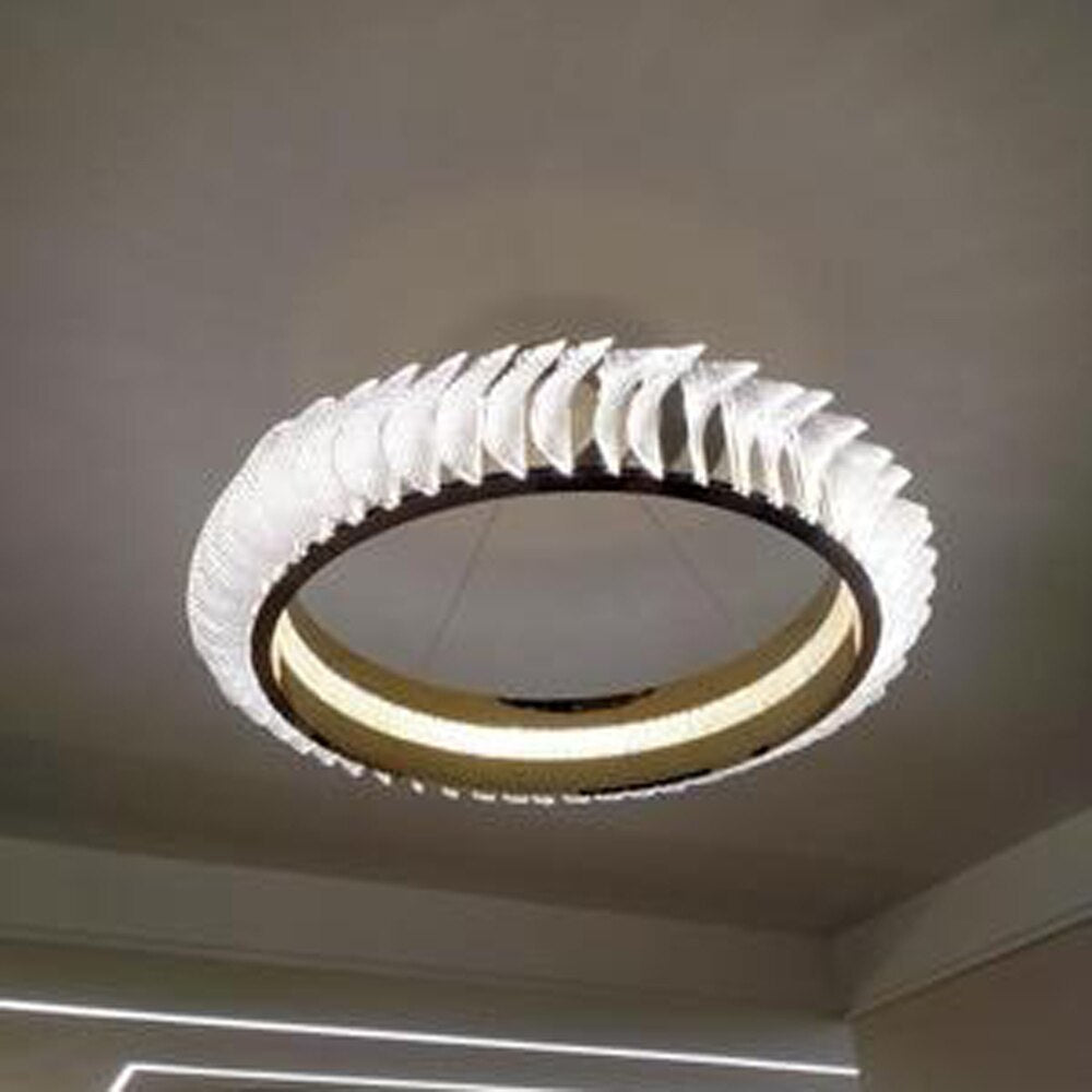 Round Design Modern LED Chandelier Luxury Living Room Decoration Plafondlamp Gold Bedroom Plafonnier