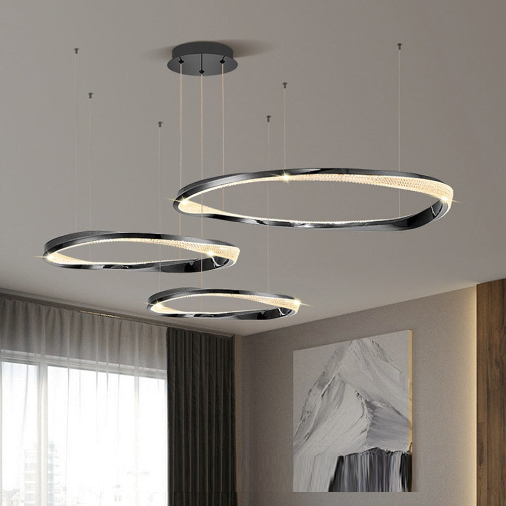 Brief Design Modern LED Chandelier Living Lighting AC110V 220V Bedroom Decoration Suspension Luminaire Dining Fixtures