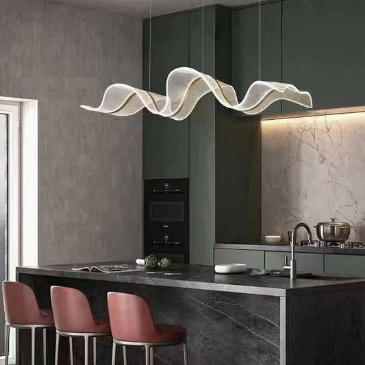 Wave Design Dining Room LED Chandelier Modern Hanglamp AC110V 220V Living Room Decoration Hotel Lobby Lighting Fixtures