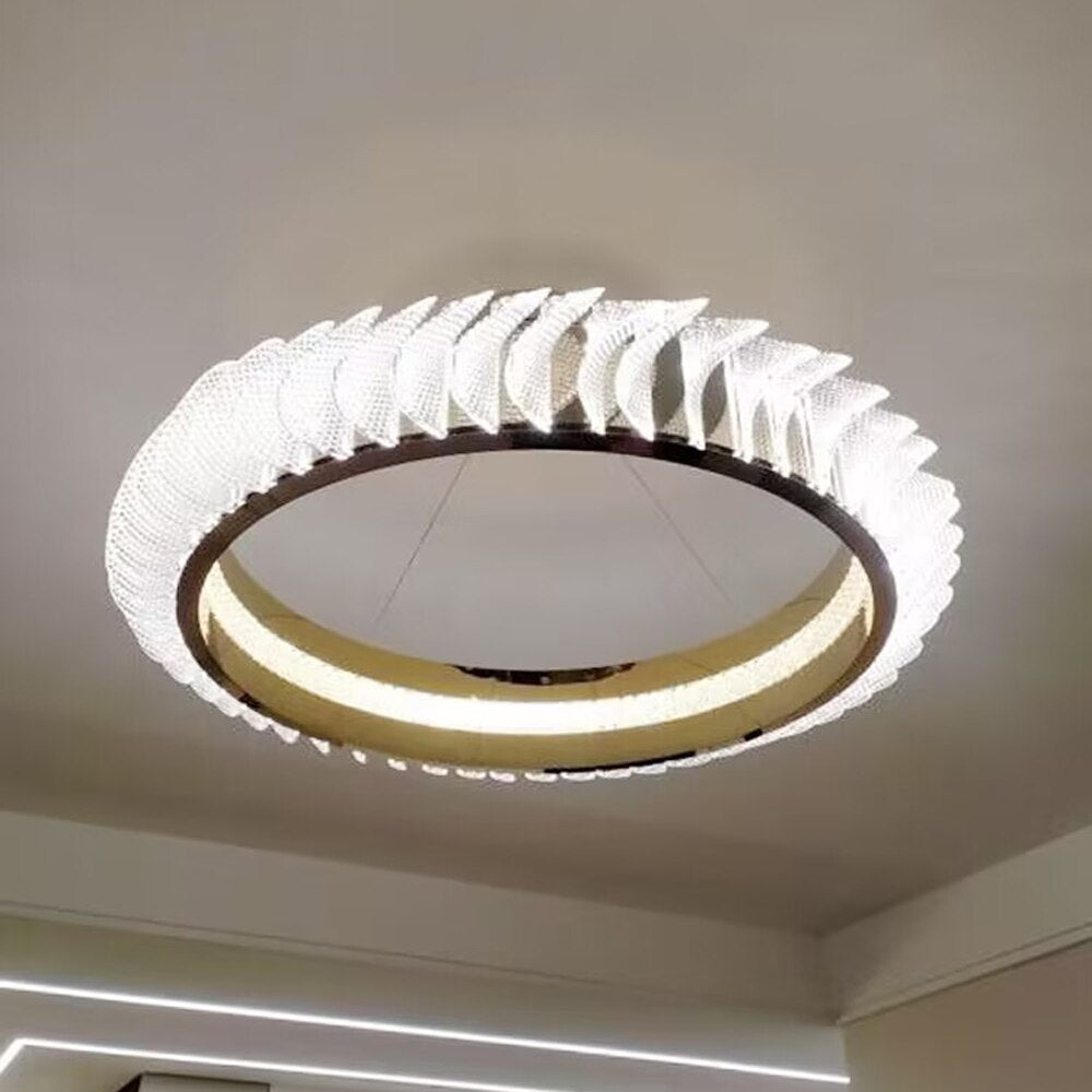 Round Design Modern LED Chandelier Luxury Living Room Decoration Plafondlamp Gold Bedroom Plafonnier