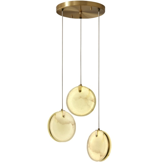 Gold Modern Marble Long Staircase Chandelier Bar Lights