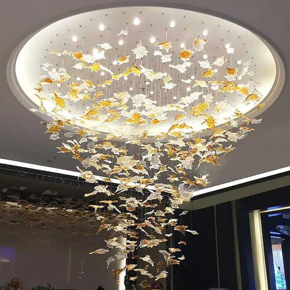 "Falling Maple Leaves"  Luxury Villa Decorative Designer Chandelier