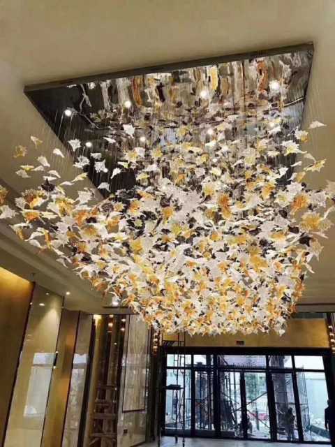 "Falling Maple Leaves"  Luxury Villa Decorative Designer Chandelier