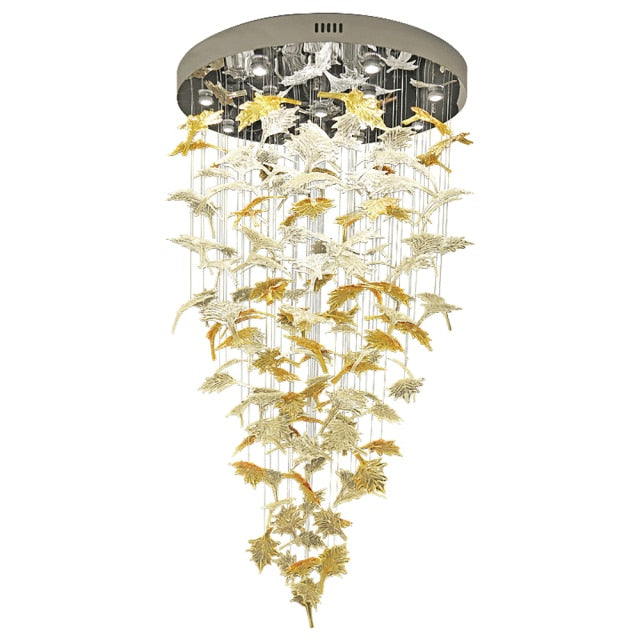 "Falling Maple Leaves"  Luxury Villa Decorative Designer Chandelier