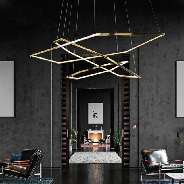 Modern LED Chandelier Stainless Steel Lamp AC110V 220v  Led Hanging Living Room Decoration Bedroom Lights