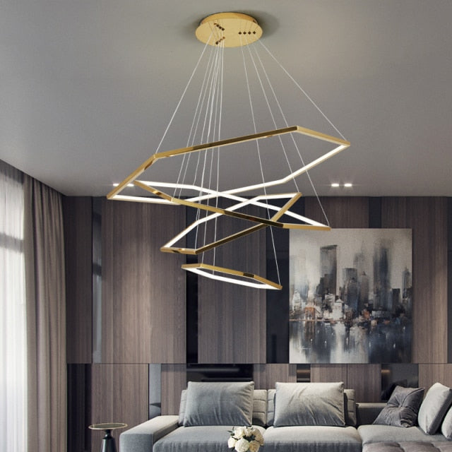 Modern LED Chandelier Stainless Steel Lamp AC110V 220v  Led Hanging Living Room Decoration Bedroom Lights